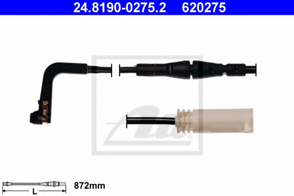 ATE Warning Contact, brake pad wear 10399701 - ATE