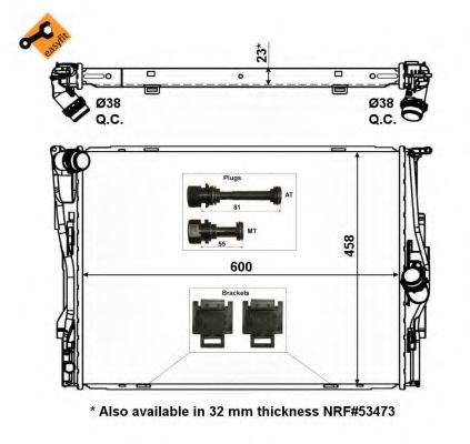 NRF Radiator, engine cooling 11544793 - NRF