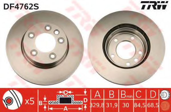 TRW Brake Disc 10707279 - TRW
