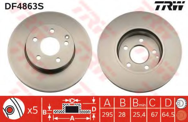 TRW Brake Disc 10704102 - TRW
