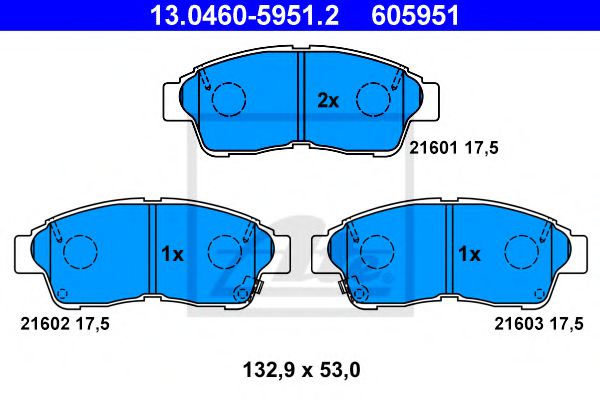 ATE Brake Pad Set, disc brake 10123163 - ATE