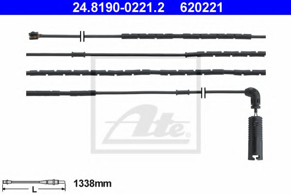 ATE Warning Contact, brake pad wear 10126817 - ATE