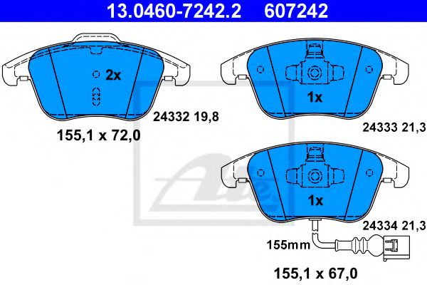 ATE Brake Pad Set, disc brake 10226673 - ATE