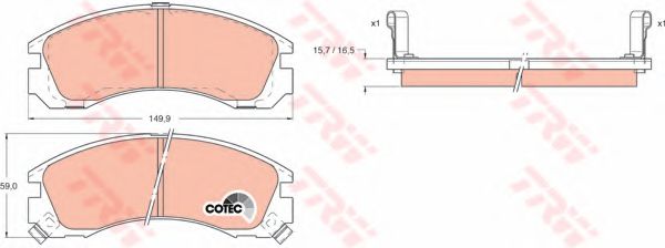 TRW Brake Pad Set, disc brake 10699737 - TRW