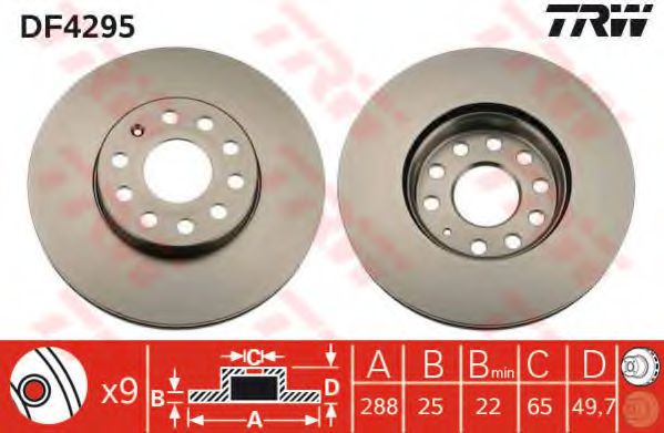 TRW Brake Disc 10677109 - TRW