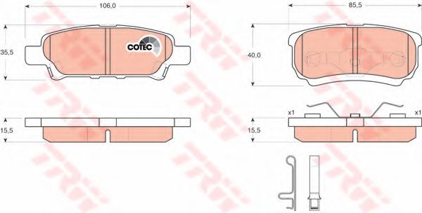 TRW Brake Pad Set, disc brake 10699616 - TRW