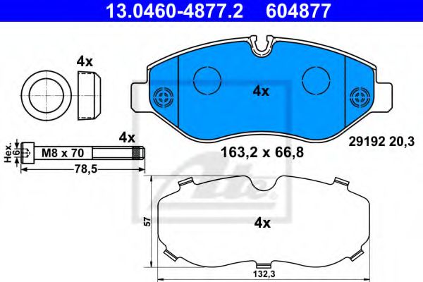ATE Brake Pad Set, disc brake 11604224 - ATE