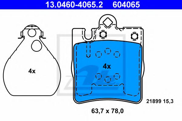 ATE Brake Pad Set, disc brake 10122959 - ATE