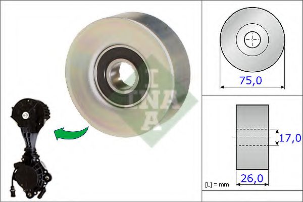 INA Deflection/Guide Pulley, V-ribbed b 10871298 - INA