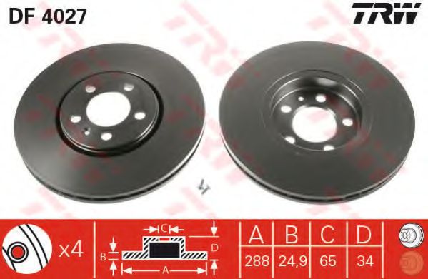 TRW Brake Disc 10677080 - TRW