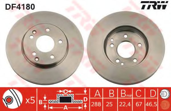 TRW Brake Disc 10760017 - TRW