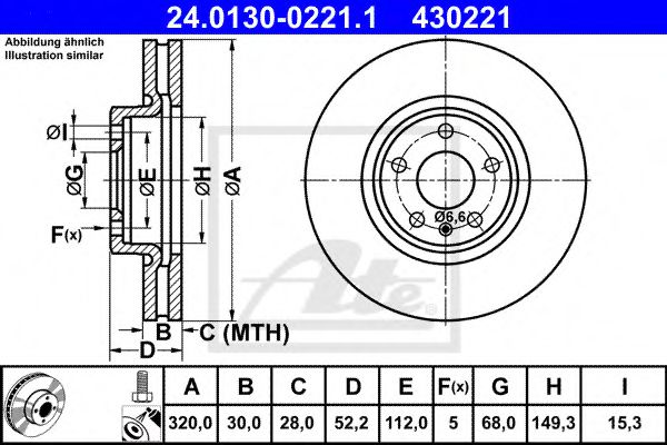 ATE Brake Disc 10800776 - ATE