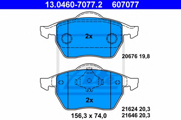 ATE Brake Pad Set, disc brake 10123252 - ATE