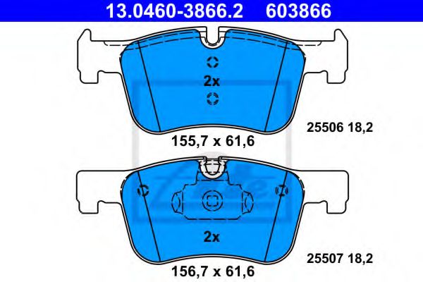 ATE Brake Pad Set, disc brake 11466536 - ATE