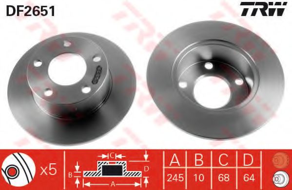 TRW Brake Disc 10677102 - TRW
