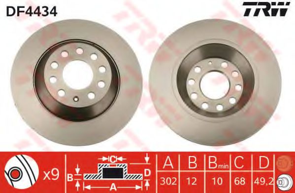TRW Brake Disc 10707059 - TRW