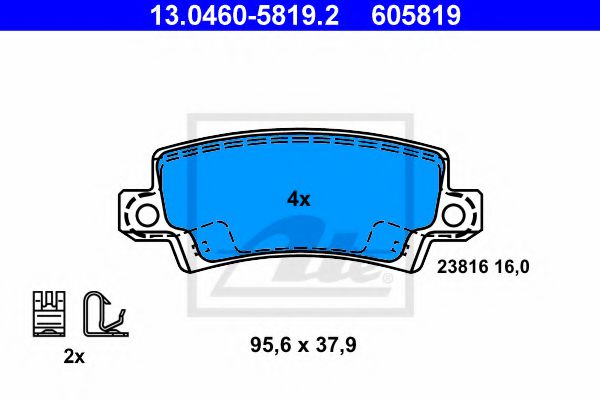 ATE Brake Pad Set, disc brake 10123067 - ATE