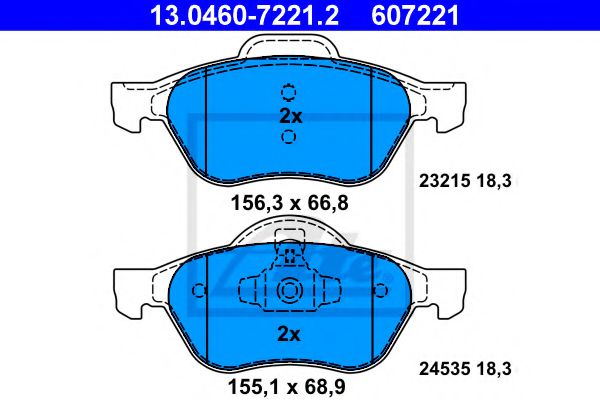 ATE Brake Pad Set, disc brake 10123369 - ATE