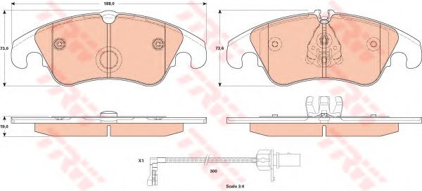 TRW Brake Pad Set, disc brake 10706221 - TRW