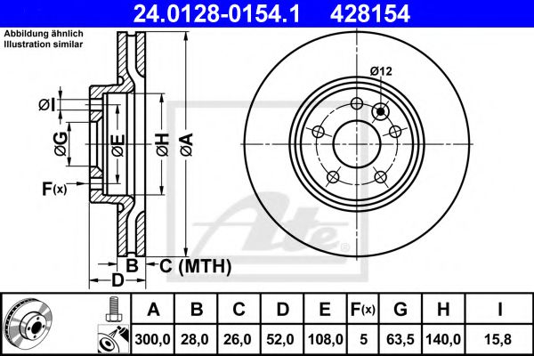 ATE Brake Disc 10202602 - ATE