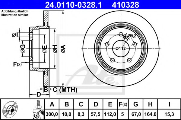 ATE Brake Disc 10228192 - ATE