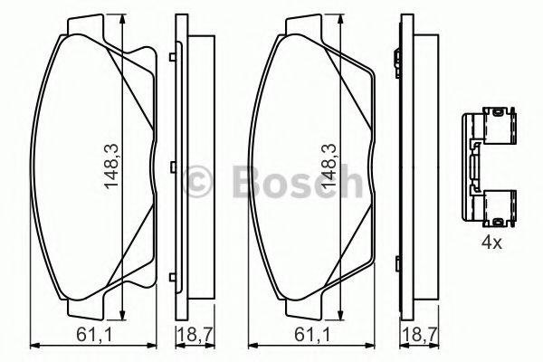 BOSCH Brake Pad Set, disc brake 11468651 - BOSCH