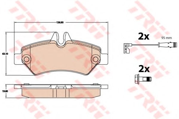 TRW Brake Pad Set, disc brake 11477956 - TRW