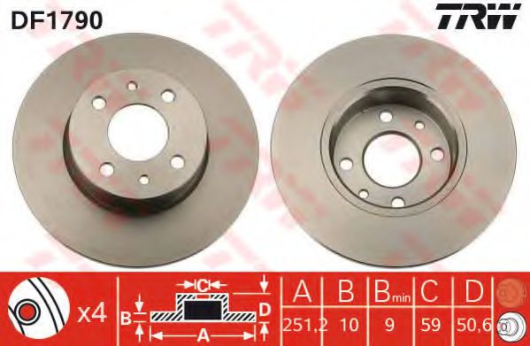 TRW Brake Disc 10701125 - TRW