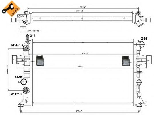 NRF Radiator, engine cooling 11543197 - NRF
