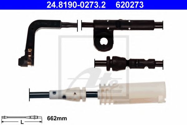 ATE Warning Contact, brake pad wear 10399699 - ATE