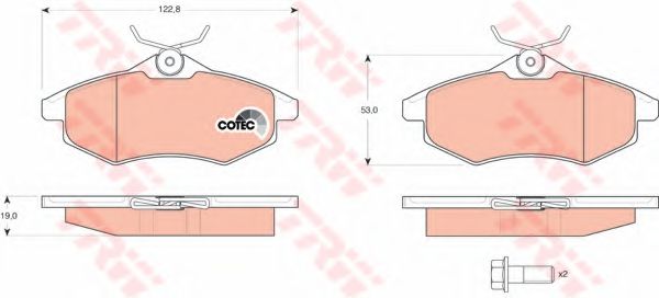 TRW Brake Pad Set, disc brake 3472257 - TRW