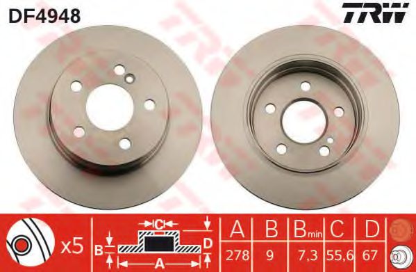 TRW Brake Disc 10703700 - TRW