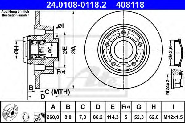 ATE Brake Disc 11604291 - ATE