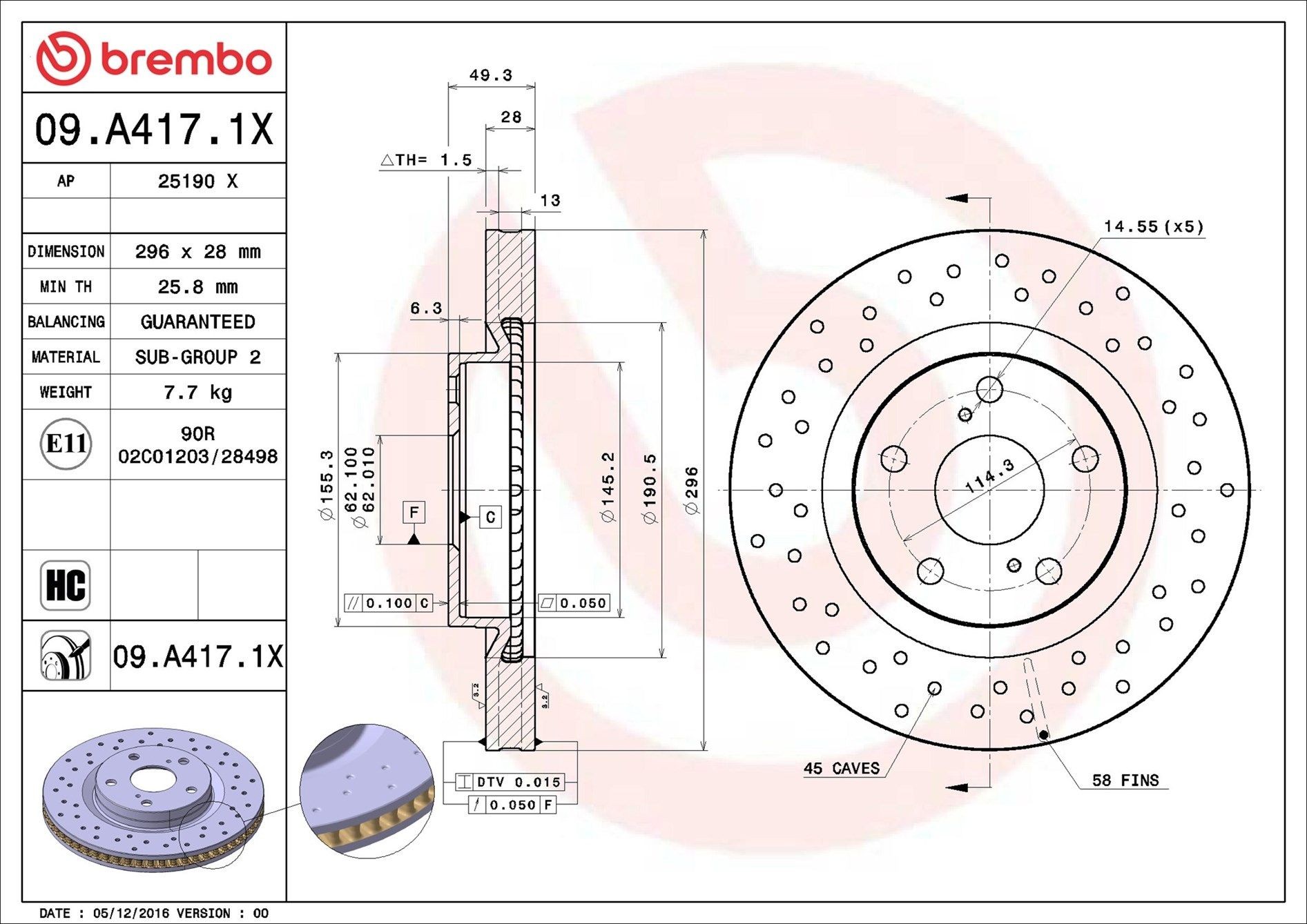 BREMBO Brake Pad Set, disc brake 11489317 - BREMBO