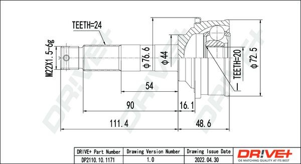 Dr!ve+ Joint Kit, drive shaft 12216971 - Dr!ve+