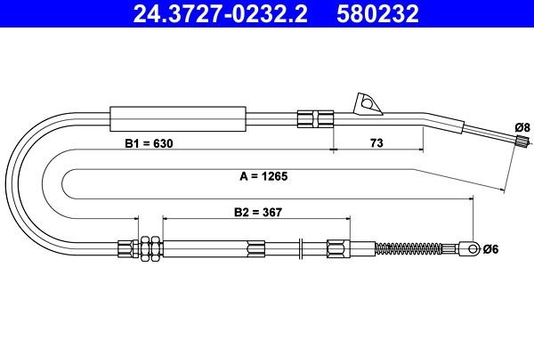 ATE Cable, parking brake 3952382 - ATE