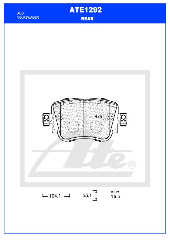 ATE Brake Pad Set, disc brake 12911082 - ATE